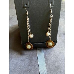 NIB Subversive for Target Dangle Pearl Ring Chain Earrings